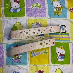 y2k white star sparkly belt